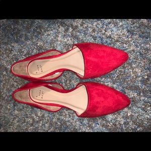 Professional red flats, size 7, never worn